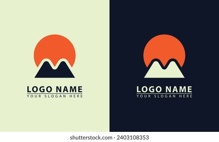 Logo de un icono de Mountain adventurer. Logo del icono del vector de diseño plano de Mountain adventurer.