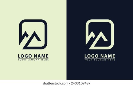 Logo de un icono de Mountain adventurer. Logo del icono del vector de diseño plano de Mountain adventurer.