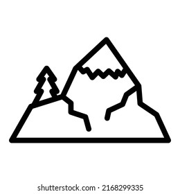 Mountain alaska icon outline vector. Glacier arctic. Ice usa