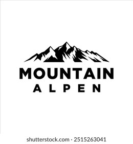 Mountain alps vector logo with masculine style design	