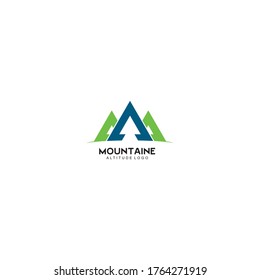 Mountain Altitude Triangle Logo Design Concept