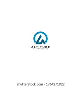 Mountain Altitude Triangle Logo Design Concept