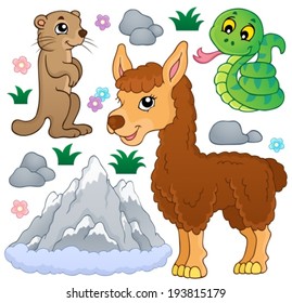 Mountain animals theme collection 1 - eps10 vector illustration.