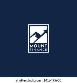 Mountain with Arrow Chart Diagram for Statistic Marketing Financial Logo Design Vector