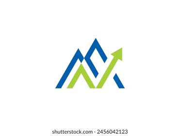 diseño del logotipo de la flecha de la montaña. finanzas símbolo simple moderno Vector