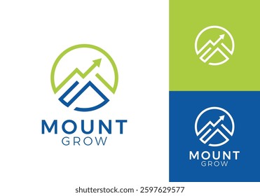 mountain arrow logo design. finance modern simple symbol icon vector