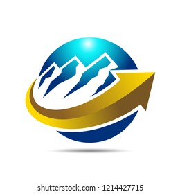 Mountain Arrow Logo Design Template