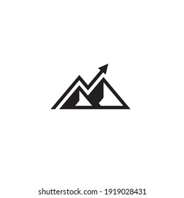 Mountain and Arrow logo or icon design