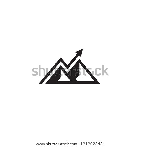 Mountain and Arrow logo or icon design