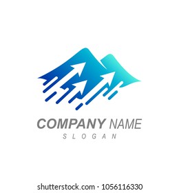 Mountain With Arrow Logo Template