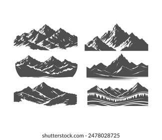 mountain art silhouette black Vector illustration