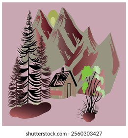 Mountain atmosphere graphics icon vector design illustration tamplate