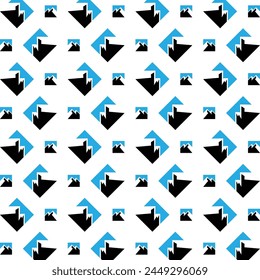 Mountain awful trendy multicolor repeating pattern vector illustration background design