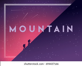 Mountain background. Adventure sport, active living poster