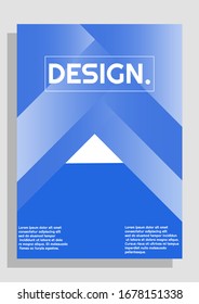 Mountain background design. Blue sky color. Gradient. A4 format. Success. For posters, banners, titles e.t.c. EPS 10