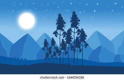 Mountain background flat 5 blue