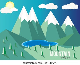 Mountain background. Lake