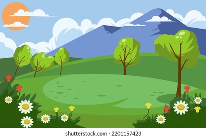 Mountain Background Landscape Flat Illustration Stock Vector (Royalty ...