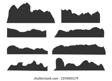 The mountain background silhouette black vector. 