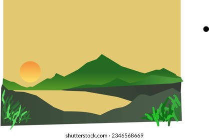 Mountain background vector. Abstract art wallpaper for prints, Art Decoration, wall arts and canvas prints.