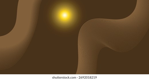 Vetor de fundo de montanha. Mínimo paisagem arte com linha de ouro arte textura moderna