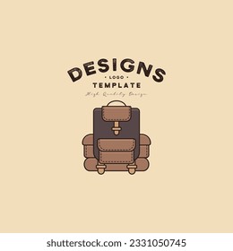 Mountain backpack illustration icon cartoon