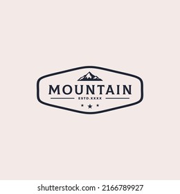 Mountain badge logo design vector illustration