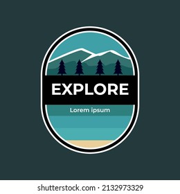 Diseño de ilustración vectorial del logotipo de la placa de montaña