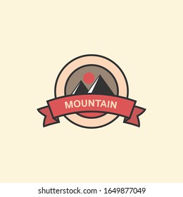 Mountain badge logo vector design concept.