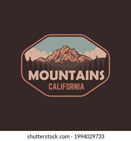 Mountain badge patch emblem outdoor national park illustration logo vintage grungre