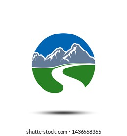 Mountain Badge Vector Logo Template 