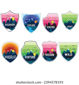 MOUNTAIN BADGES DESIGN LOGO UND VEKTORDATEIEN