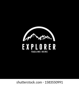 Mountain and Badges Explorer Adventure Logo 