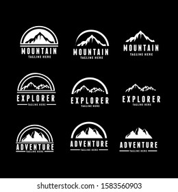 Mountain and Badges Explorer Adventure Logo 