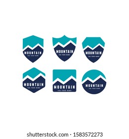 Mountain and Badges Explorer Adventure Logo 