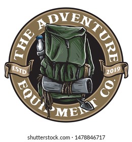 mountain bag badge design suitable for adventure outdoor logo