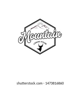 Mountain Bagde Logo With Retro Style