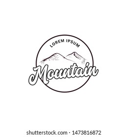 Mountain Bagde Logo With Retro Style