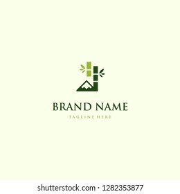 Mountain Bamboo Landscaping Abstract Creative Naturally Business Logo