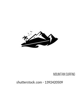 mountain and beach logo design