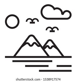 Mountain Beach Summer Logo Vector