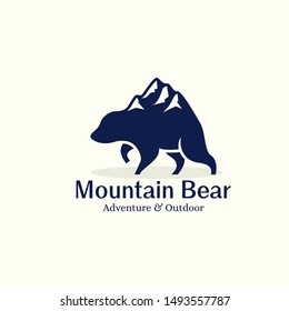 Mountain Bear Logo Design Template Inspiration - Vector