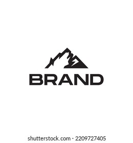 Mountain Bear Logo, mountain logo with bear head negative space, outdoor logo