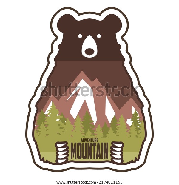 mountain in bear\'s\
control vector\
illustration