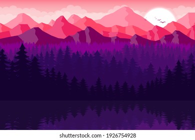 Mountain Beautiful Landscape Background Vector Design Stock Vector ...