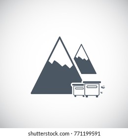 Mountain beehive icon. Vector illustration