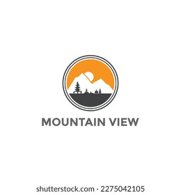Pasos del logotipo de la mejor vista de montaña
