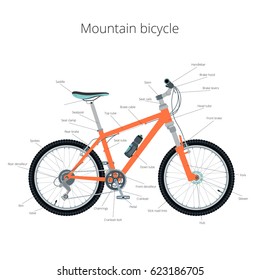 Mountain bicycle. Mountain bike infographics.