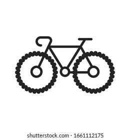 Mountain bicycle black line icon. MTB. Designed for off-road skiing. Pictogram for web page, mobile app, promo. UI UX GUI design element. Editable stroke.