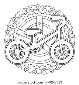 mountain bicycle with chain and sprocket